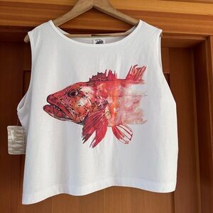 NEW with tags - Pina Brand - cropped silkscreened top - XXL